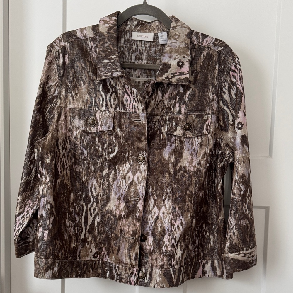 Chico's Multicolor Abstract Jacket